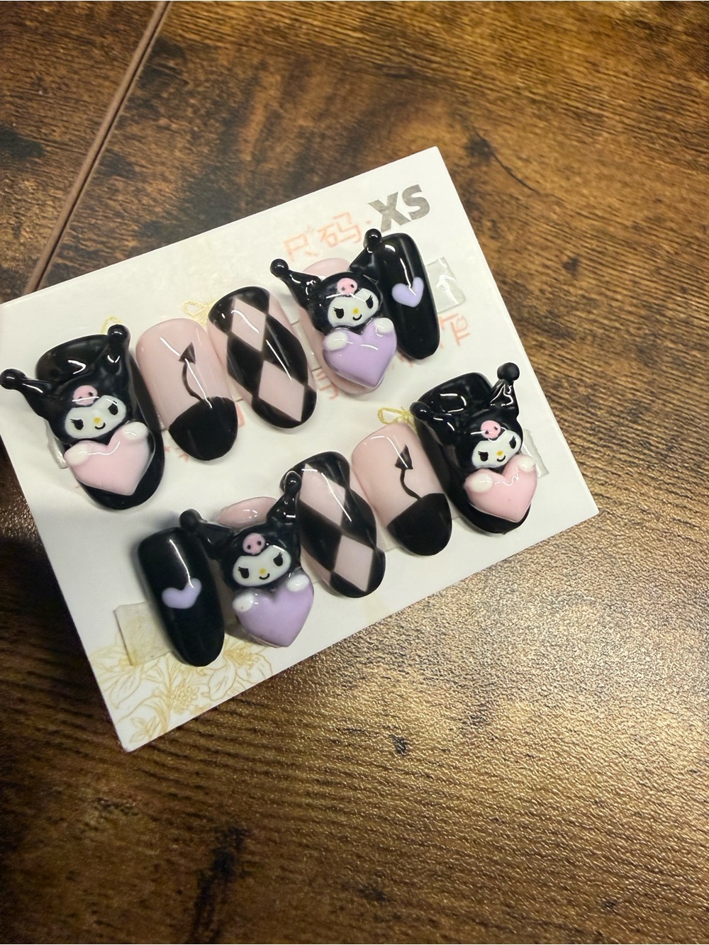 Sanrio Kuromi Press On Nails in Small